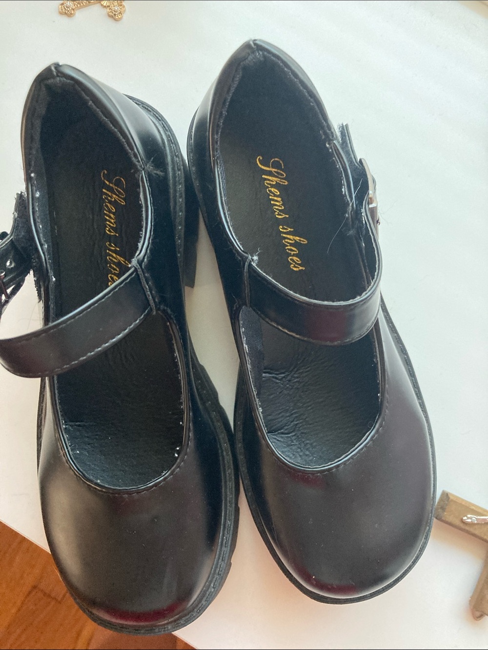 Hem Black Mary Jane Platform Shoes with Buckle - Picture 3 of 4